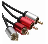 Kenable Aluminium Pro 2X Rca Phono Plugs Stereo Audio Cable Gold Lead 2M