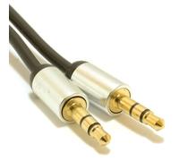 kenable Aluminium PRO 3.5mm Jack to Jack Stereo Audio Cable GOLD Plated 2m Black