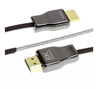 kenable Armoured Outdoor HDMI 2.1 Active Optical Cable AOC 48Gbps 8K@60Hz 4K@120Hz Waterproof UV Resistant Steel Core TPU Sheath Black 20m