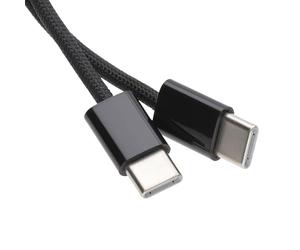 kenable Assured Braided USB-C to USB-C Cable for iPhone 15, 16, 17, Air Pro Max, iPad, MacBook and AirPods 60W Charger 480Mbps Data Transfer (1, Black, 0.2m)