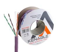 kenable Assured | Cat6 Gigabit Ethernet Network Cable Reels | Low Smoke Zero Halogen - LSZH LSOH Ecr | Unshielded U/UTP | Full Copper Twisted Pairs | 24AWG POE Compatible | Indoor Use | Violet (100m)