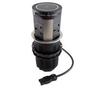 Kenable Assured Pop-Up Desk Power Unit 100mm 4 Fused Sockets 2X Usb-A 2X Usb-C Qi Wireless 2M