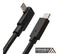 Kenable Kenable Assured Usb-C To Usb-C Right Angle Usb 3.2 Gen 2 Cable 100W Pd 10Gbps Alt-Dp For Phones, Tablets, Pc & Vr 3M