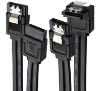 Kenable Asus Locking Sata 3 Cables 6Gbps Serial Hard Drive 40Cm Data Leads (2 Pack) Black