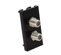 Aura Euro Module 2X Satellite Coupler F-Type Mounting Post Black
