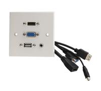 Kenable Aura Hdmi Svga 15 Pin Usb 3.5mm Stereo Aux Audio Multimedia Fly Lead Face Plate