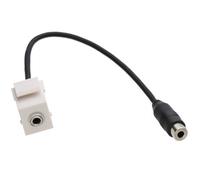 Kenable Aura Keystone 3.5mm Stereo Jack Audio Panel Input Insert With Fly Lead White