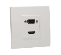 Kenable Av 4K Hdmi 2.0 & Vga Wall Faceplate Pass Through Coupler No Soldering White