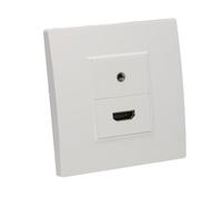 Kenable Av 4K Hdmi & 3.5mm Jack Wall Faceplate Pass Through Coupler No Soldering White
