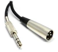kenable Balanced 6.35mm Stereo Jack to XLR 3 Pin Male Cable Screened Microphone Lead Black 5m