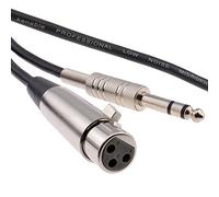 kenable Balanced XLR 3 Pin Female Socket to 6.35mm Male Stereo Jack Plug Cable for Microphones and Audio Equipment Black 5m