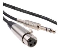 kenable Balanced XLR 3 Pin Socket to 6.35mm Stereo Jack Plug Cable for Microphones and Audio Equipment Black 1m