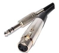 kenable Balanced XLR 3 Pin Socket to 6.35mm Stereo Jack Plug Cable for Mixing Desks and Audio Equipment Black 3m