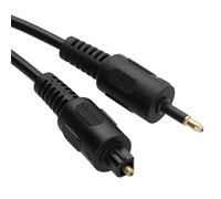 kenable Black Audio Cable TOSlink Plug to MINI TOSLink OPTICAL 3.5mm Jack 2m