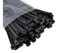 kenable Black Cable Ties 450mm x 7.5mm Nylon 66 UL Approved [100 Pack]