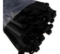 kenable Black Cable Ties 7.6mm x 300mm Nylon 66 UL Approved Heavy Duty Zip Ties - 100 Pack