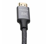 kenable Braided HDMI 2.1 Cable 8K 60Hz 4K 120Hz 48Gbps eARC Dolby Vision VRR HDR Gaming TV Lead Black 2m