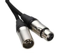 Kenable Braided Xlr Microphone Patch Lead Durable Low Noise Tangle Free Cable Black 0.5M
