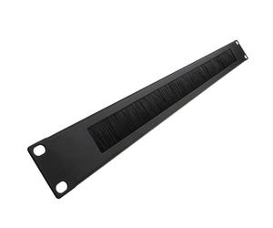 kenable Brush Plate Cable Management Panel 1U for 19 inch Data Cabinet Server Rack Black