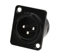 Kenable Brushed Aluminium Black 3 Pin Xlr Wall Faceplate D-Series Chassis Mount Insert