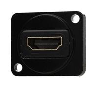 Kenable Brushed Aluminium Black 4K Hdmi 2.0 Wall Faceplate D-Series Chassis Mount Insert