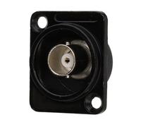 Kenable Brushed Aluminium Black Bnc Cctv Wall Faceplate D-Series Chassis Mount Insert