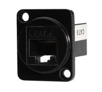 Kenable Brushed Aluminium Black Cat6 Idc Wall Faceplate D-Series Chassis Mount Insert