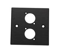 Kenable Brushed Aluminium Black Wall Faceplate D-Series Compatible Double 2 Gang Hole