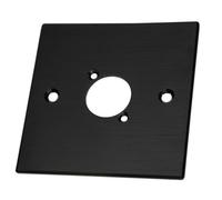 Kenable Brushed Aluminium Black Wall Faceplate D-Series Compatible Single 1 Gang Hole