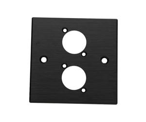 kenable Brushed Aluminum Black Wall Plate Double 2 Gang Compatible with D-Series Modules HDMI USB RJ45 86x86mm