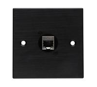 Kenable Brushed Dark Aluminium D-Series 1 X Cat 6 Socket Wall Metal Plate