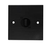 Kenable Brushed Dark Aluminium D-Series 1 X Hdmi 90 Degree Feedthrough Wall Metal Plate