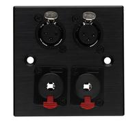 Kenable Brushed Dark Aluminium D-Series 2 X Female Xlr & 2 X 6.35mm Headphones Faceplate