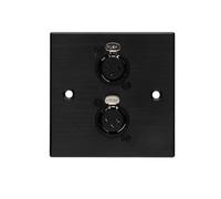 Kenable Brushed Dark Aluminium D-Series 2 X Female Xlr Wall Metal Plate