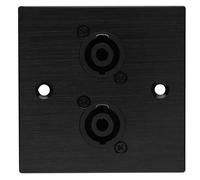 Kenable Brushed Dark Aluminium D-Series 2 X Four Pole Speaker Socket Metal Wall Plate