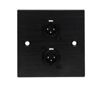 Kenable Brushed Dark Aluminium D-Series 2 X Male Xlr Wall Metal Plate