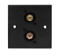 Kenable Brushed Dark Aluminium D-Series 2 X Phono Socket Wall Metal Plate