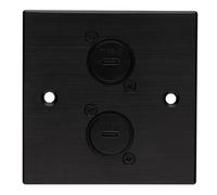 Kenable Brushed Dark Aluminium D-Series 2X Usb C Socket Feedthrough Metal Wall Faceplate