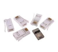 kenable BT 431A Telephone Plug Connector 4 Wire Crimp Ends with Metal Crimping Tool Kit - 5 Pack White