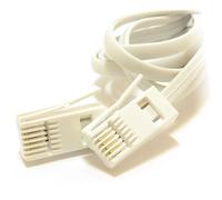 BT 4 Wire 431A Plug to 4 Wire Male Plug Telephone Cable Lead 1m White