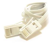 kenable BT Telephone Cable 6 Wire Male to Male Plug 631A RJ11 6P6C Straight Through Connection White 5m