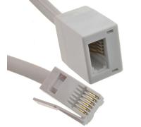 kenable BT Telephone Extension Lead 6 Wire Cable Male to Female for Office & Home White 2m