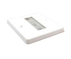 Kenable Cable Entry Exit Slim Brush Faceplate Wall Outlet White Uk Single Gang
