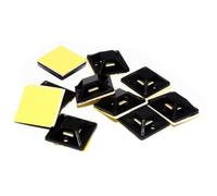 kenable Cable Tie Base 19mm x 19mm Self Adhesive Mount Black Small Pack of 10