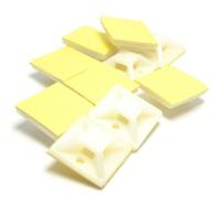 Kenable Cable Tie Base 19mm X 19mm Self Adhesive Natural Small White (10 Pack)