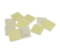 Kenable Cable Tie Base 20mm X 20mm Self Adhesive Natural Small White (10 Pack)