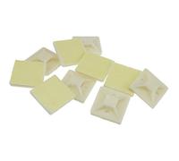 Kenable Cable Tie Base 25mm X 25mm Self Adhesive Natural Small White (10 Pack)