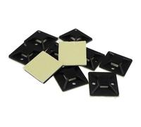 Kenable Cable Tie Base 30mm X 30mm Self Adhesive Medium Black (10 Pack)