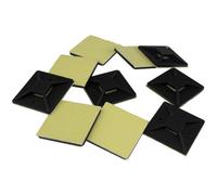 Kenable Cable Tie Base 40mm X 40mm Self Adhesive Large Black (10 Pack)