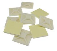 Kenable Cable Tie Base 40mm X 40mm Self Adhesive Natural Large White (10 Pack)